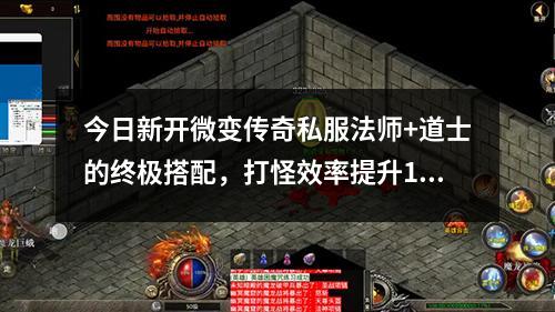 今日新开微变传奇私服法师+道士的终极搭配，打怪效率提升100%