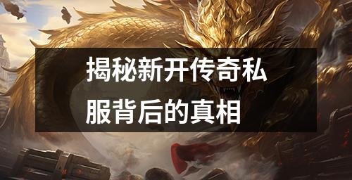 揭秘新开传奇私服背后的真相